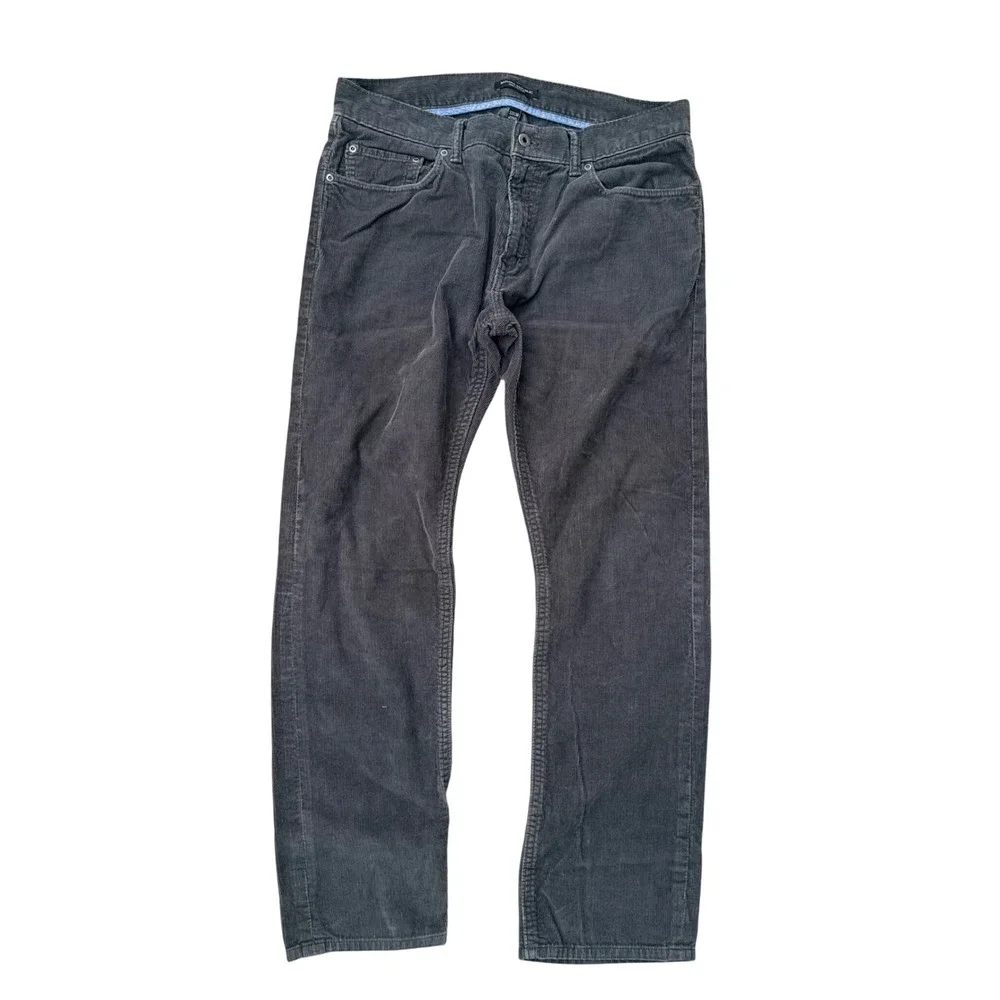 Banana Republic Corduroy Pants Mens 33x30 Grey Excellent Pima Cotton Straight